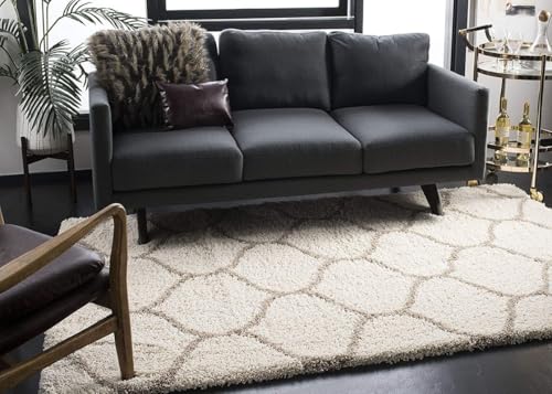 Image of TRANQUIL Polyester Fluffy Fur Rug Shaggy Modern Carpet for Living Room, Bedroom, Guest Room, Kids Room (6x9 Feet, Ivory Beige)