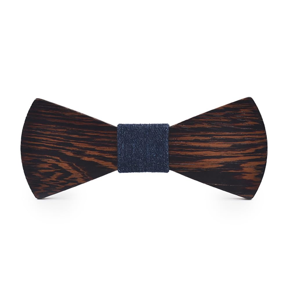 Mens Bow Ties Natural Wood Bow Tie Handcrafted Wooden Bowtie Adjustable Bowties for Tuxedo Wedding Party (09)