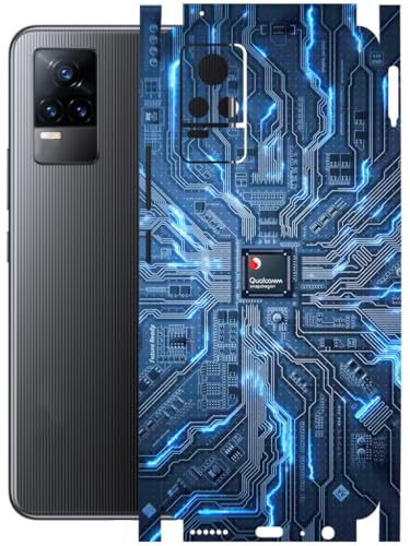 Image of AtOdds - Full Body Back Screen Guard Protector Film - Lamination Wrap Skin Sticker Compatible with VIVO Y73 | Scratchproof Matte Finish (Circuit)