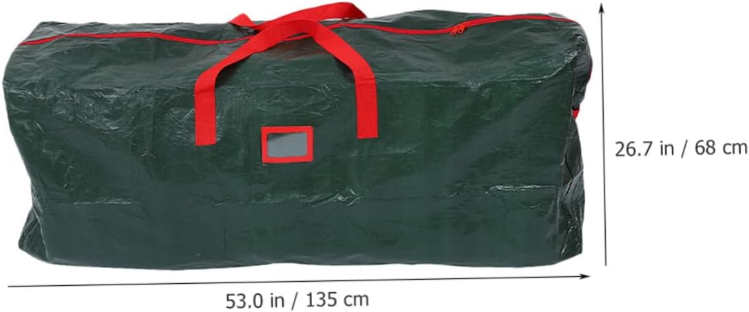 OSALADI Waterproof Large Christmas Tree Storage Bag with Zipper and Carry Handles, Dustproof Holiday Tree Organizer Pouch 135x34x68cm for Household Seasonal Décor