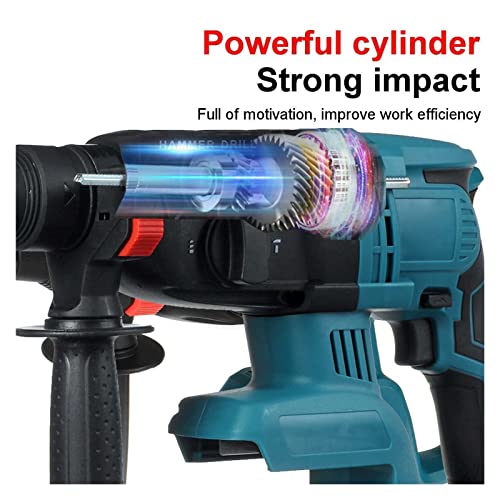 TEMSOOM Bürstenloser elektrischer Bohrhammer, wiederaufladbarer elektrischer Multifunktions-Schlagbohrer, kompatibel mit… – Bild 4