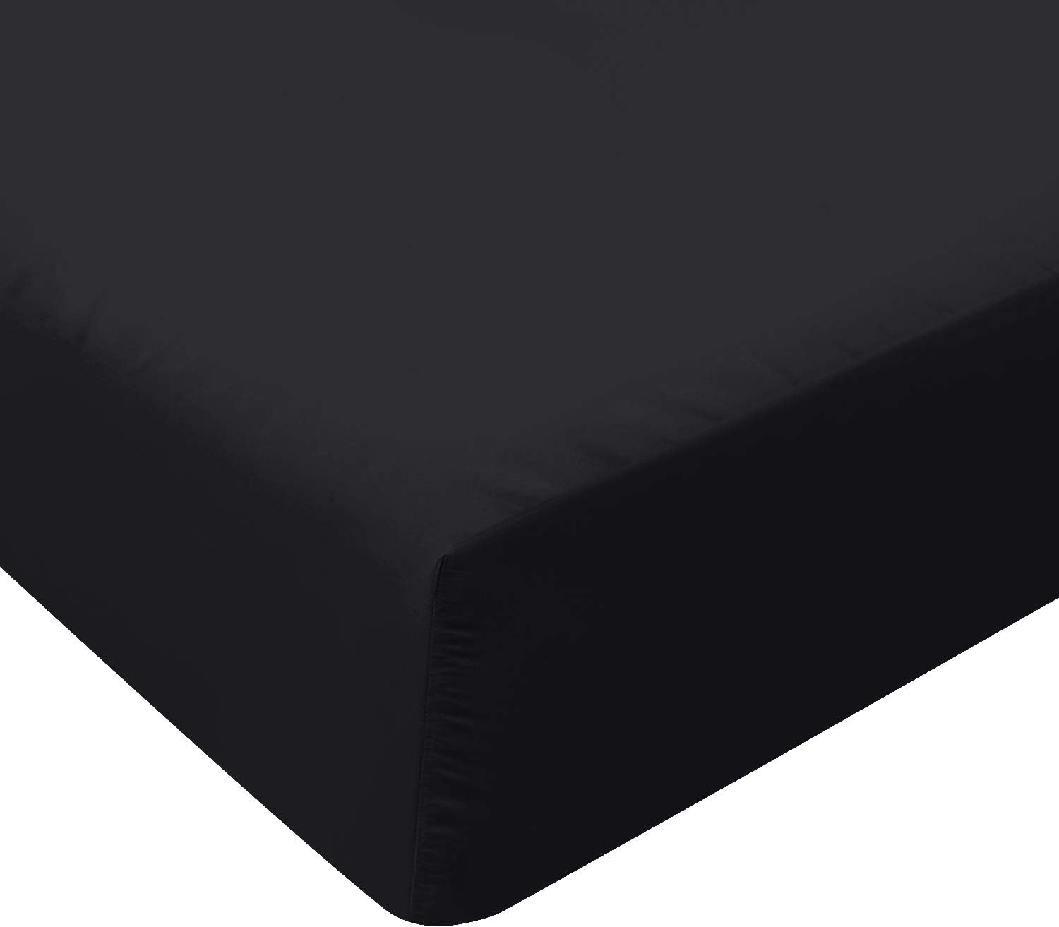 Utopia Bedding Fitted Sheet Double, Black, Deep Pocket 14 inch (35 cm), Easy Care, OEKO-TEX Certified