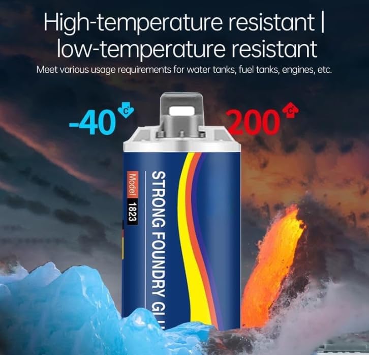 Strong Foundry Glue for Metal, AB Metal Glue Heavy Duty Weld Adhesive,Heat Resistant Super Adhesive,Plastic Steel Ceramics Tiles Leak Sealing Enhanced Casting Adhesive for All Surfaces