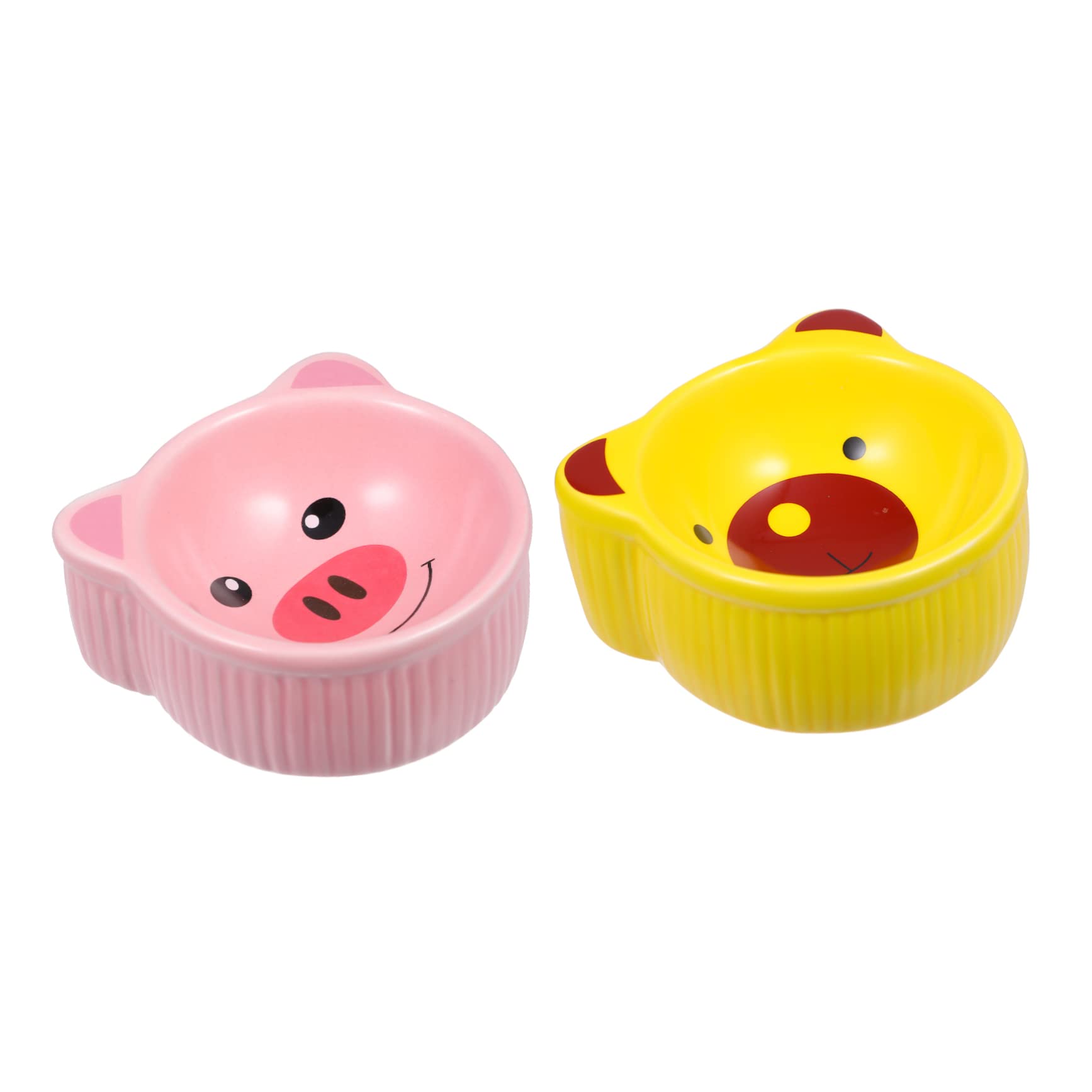 2pcs Hamster Ceramic Bowl Pet Food Container Rabbit Water Bowl Chinchilla Bowl Bird Parrot Feeding Cup Rat Food Bowl Bird Feeder Hedgehog Bowl Hamster Bowl Ceramic Feeder Ceramics BESPORTBLE