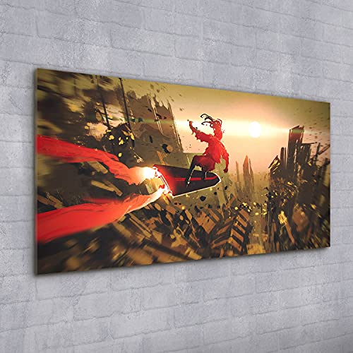Tableau plexiglas Sunset Surfer 100x50cm pour salon zen - 2