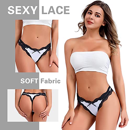 Kukome Women's Lace Birefs Soft Hipster Comfort Bikini Underwear Panty, Mixed Color Sets B - 5Pack, Medium #TOP1