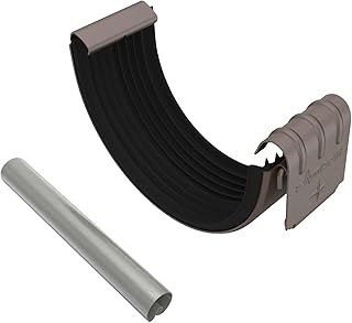 ZAMBELLI Raccord Gouttière Zinc 105cm Brun Cuivré, Demi-Ronde, Galvanisé, Durable