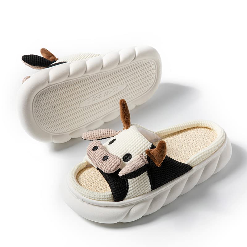 Lovely Rabbit Slippers Cow Linen Slippers, Animal slippers Summer Cotton Linen Couple Home Shoes Indoor Outdoor2