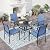 SUNSHINE VALLEY Outdoor Dining Sets for 5 Pcs,Patio Table and Stable Outdoor Dining Blue Chairs Metal Frame Patio Dining Sets Lawn Garden,Patio Dining Sets.