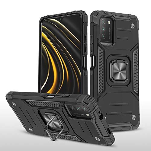 Amosry Xiaomi Poco M3 Case, Military-Grade Armor Mobile Phone Case, Shockproof, Anti-Slip, Anti-Drop,for Xiaomi Poco M3 (Black)