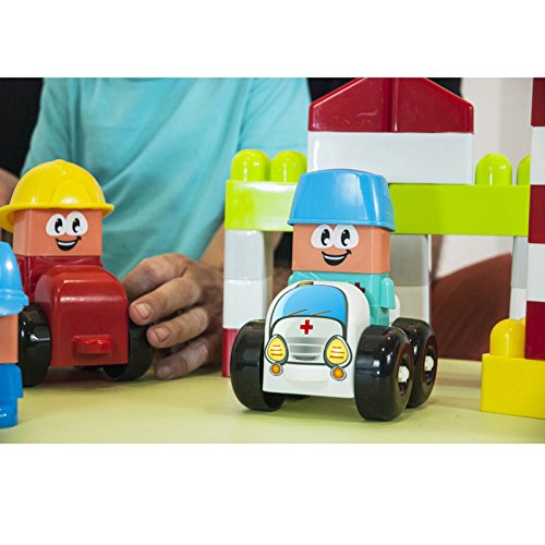 Miniland 32351 - Super Blocks Hospital 17 Teile-Aufkleber-1 Figur-1 Hut-1Broschüre