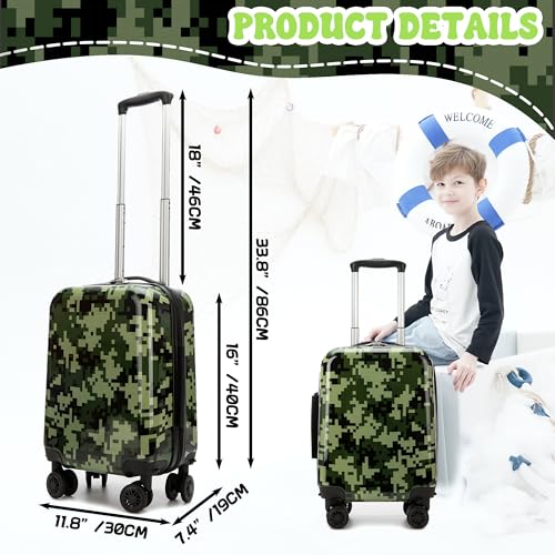 Kid's Luggage Set 2 Piece Suitcase Set 16" Hardside Luggage with Spinner Wheels Girls Carry on Toddler Travel Rolling Suitcase with Neck Pillow Airline Approved2