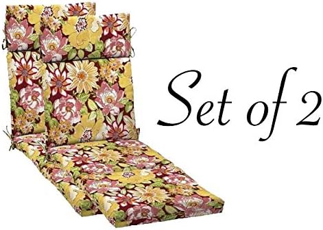Comfort Classics Outdoor Multi Color Floral Channeled Chaise Cushion (Set of 2) 22W x 72L x 4.5H in Polyester Fabric