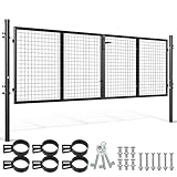 Gartentor metall, Doppelflügelig Gartentür, 300x100 cm, Rundrohr, robust, für...