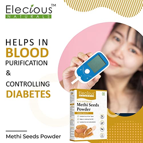 Image of Elecious 100% Methi Seed Powder For Hair Growth - 200 g | Fenugreek Powder | 100% Pure and Natural | Ideal for Hair care, Hair growth, Skin care and Eating