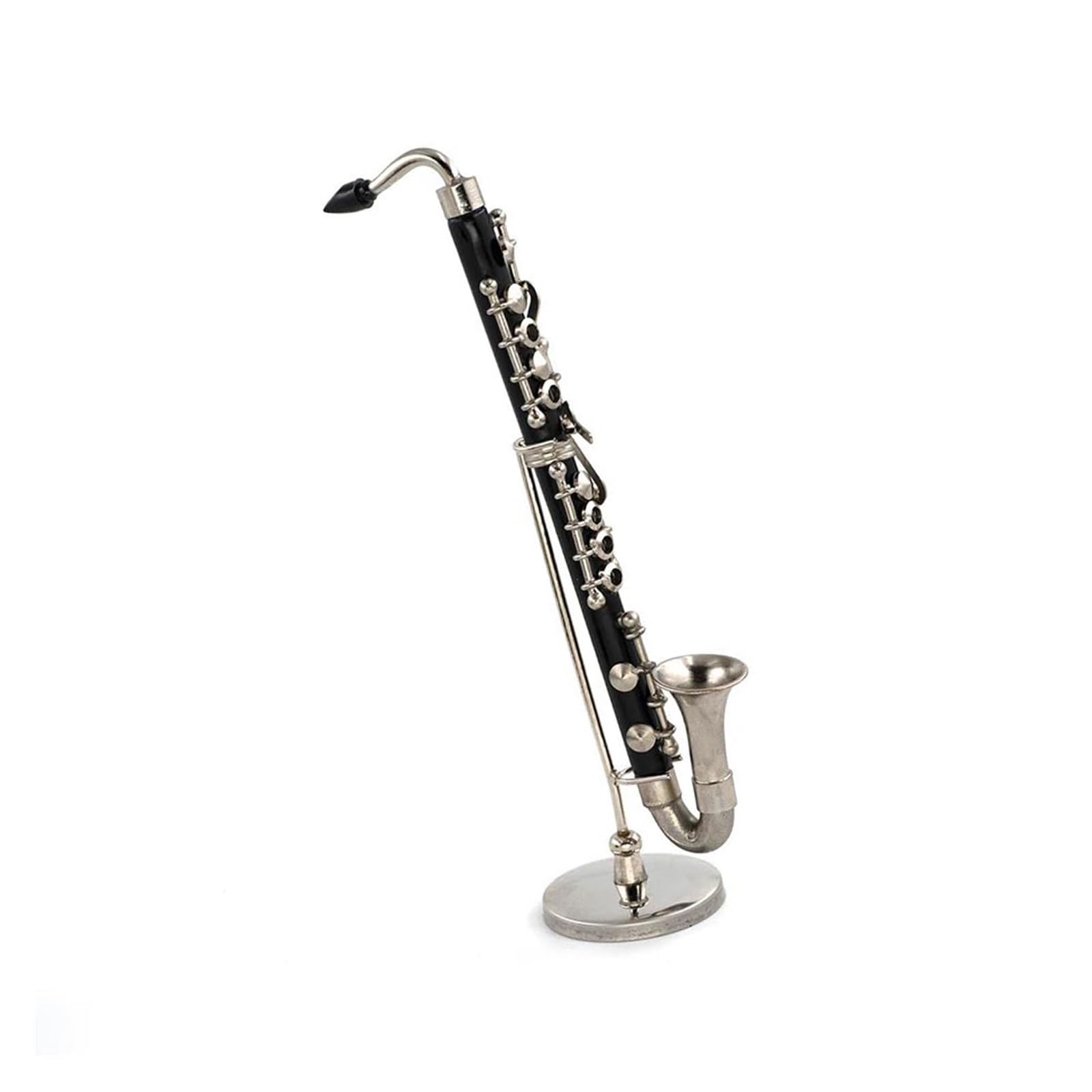 Mini Clarinetto In Miniatura Con Supporto: Modello Di Oboe Per Casa Delle Bambole E Decorazioni - 4