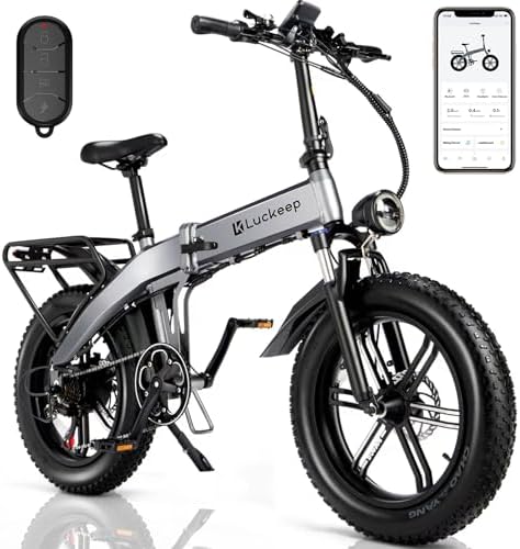 Folding Electric Bike for Adults, 750W BAFANG Motor,30MPH 60Miles Range, 48V 15Ah Battery, 20” Fat Tire Foldable Ebike with APP Control, Anti-Theft Alarm, Hydraulic Disc Brake Ebikes for Adults