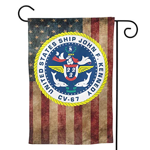 LEILEIflag USS John F Kennedy CV-67 Garden Flag Home Flag Outdoor Flags Double Sided Flag