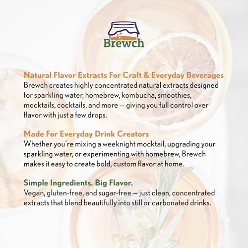 Brewch Blood Orange Extract 2oz | Natural, Sugar-Free, Water-Soluble, Citrus Flavoring for Making Natural Beverages, Syrups, Homebrew, Cocktails, and Baking