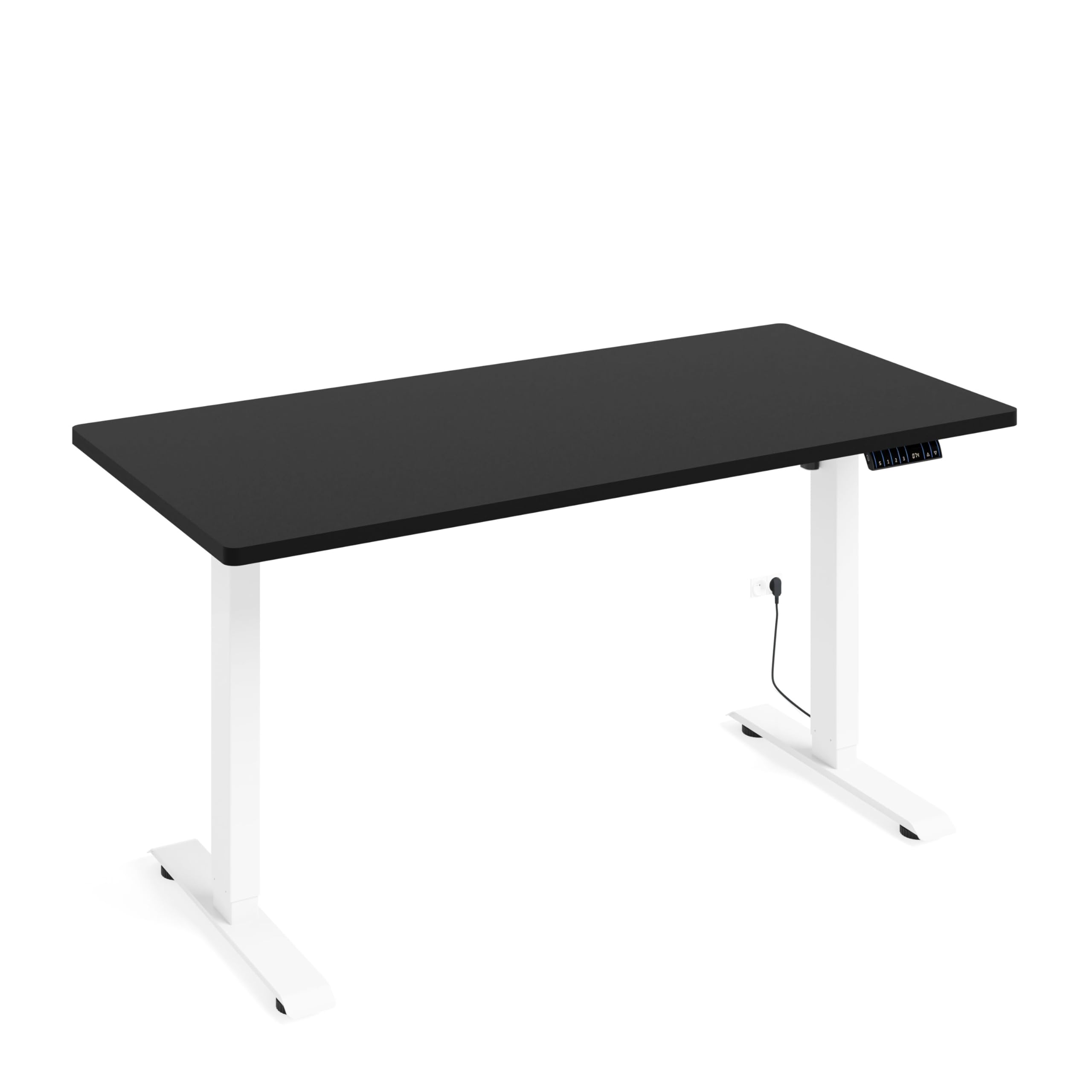 Homlando BiMotion 1S 140 x 70 x 3,2 cm – biurko biurowe z automatyczną jazdą – regulacja wysokości z regulacją wysokości – elektryczne – ergonomiczne biurko do stania (kolor czarny/biały stelaż)