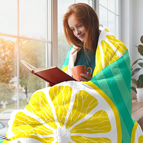 Couverture polaire à rayures citron pour des soirées cocooning