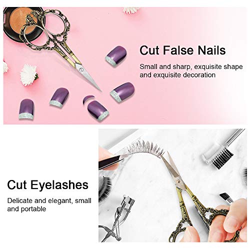 Professional Manicure Scissors, Ebanku Vintage Stainless Steel Cuticle Precision Beauty Grooming For Nail, Facial Hair, Eyebrow, Eyelash, Nose Hair (Bronze) #TOP4