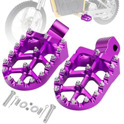 Image of Dirt Bike Foot Pegs CNC for MX650 MX500 SX500, Electric Dirt Bike Heavy Duty Footpegs Rest Pedal for MX 650 500 Purple