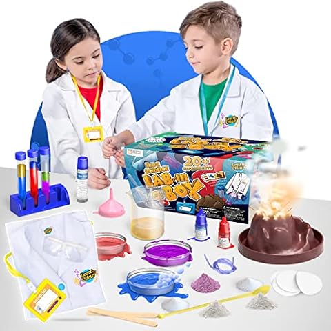 Science Kit for Kids Ages 3, 4, 5, 6, 7 - Over 20 Science Experiments - Lab Coat Included Cover