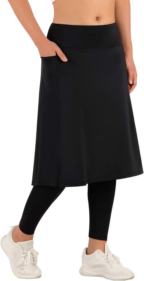 ANIVIVO Skirted Leggings for Women with Pockets Long Skirt with Leggings | 25"Knee Length, with full... product image