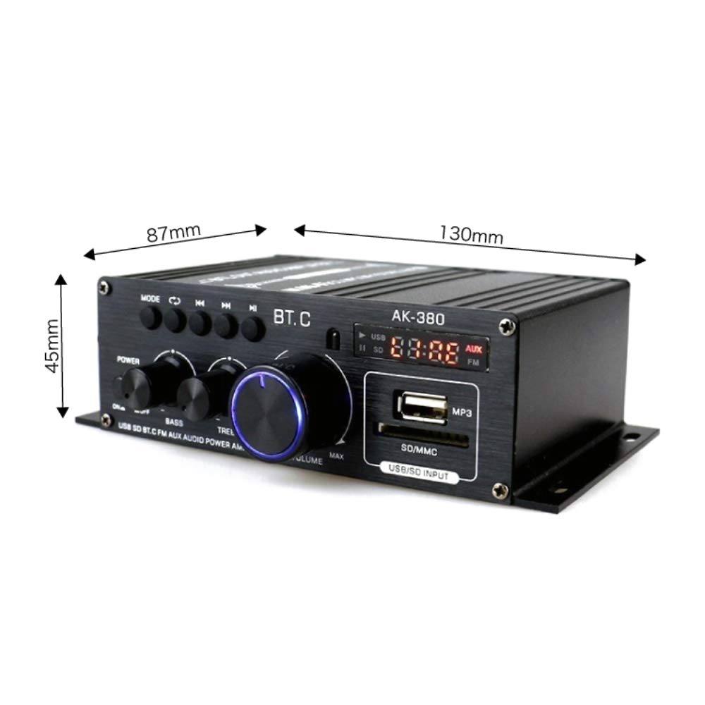 Bluetooth5.0対応 小型2chオーディオアンプ オーディオアンプ 2ch Bluetooth5.0対応 30W＋30W USB/microSD Hi-Fi