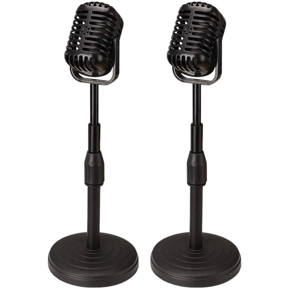Microphone vintage décoratif Sanfly et support de simulation pour shooting photo