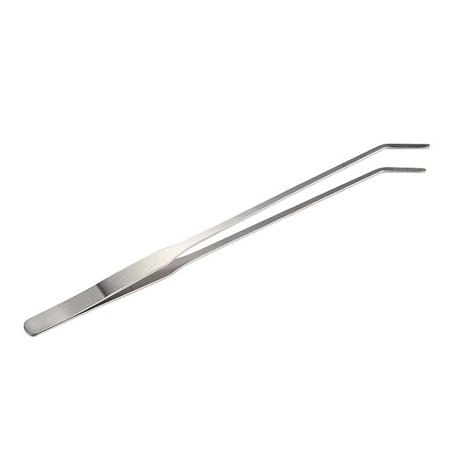 Pinza para depilar (28 cm, larga curva, Tweezer, de acero para acuario, cuenca