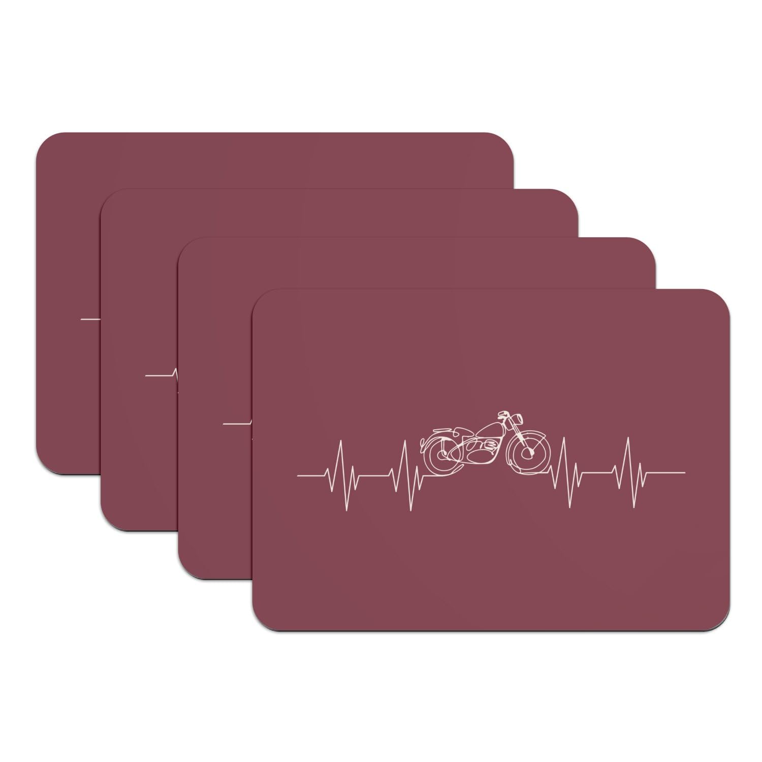 Sets de table cafe racer rouge en caoutchouc pour vos apéritifs et repas entre motards