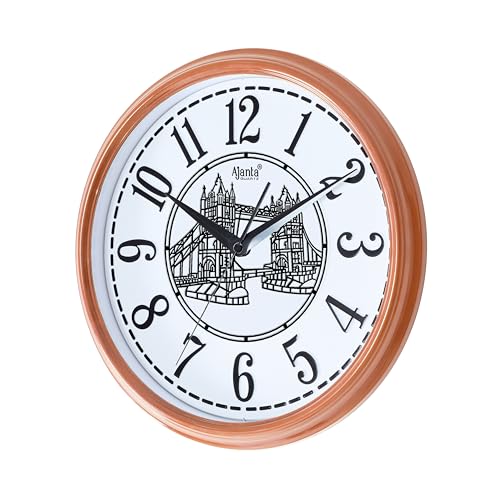 Image of Ajanta Luxury Teak Wood Wall Clock 15 Inch | Silent Sweep Movement | Premium Home Decor & Stylish Office Clock | Model 9147