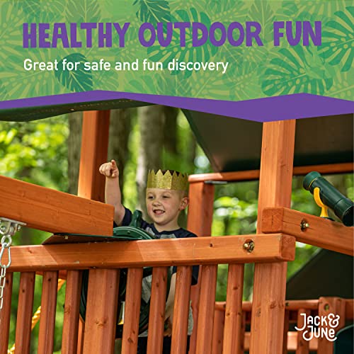 Jack and June Yellow and Green Captain Ship Wheel Swing Set Accessory for Any Playset by Jack and June - Image 4