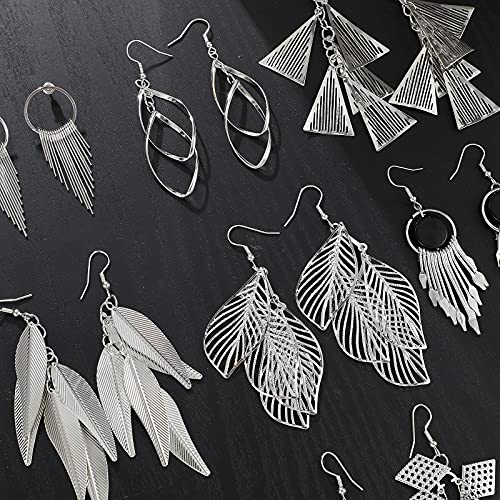 Dangle Earrings for Women, Funtopia 16 Pairs Statement Earrings Butterfly Moon Earring Sets Boho Fashion Jewelry for Birthday Party Wedding3