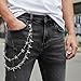 Tucnoeu Double Layer Pants Chain with Thorn & Rivet Design - Hip Hop Punk Jeans Chain for Men & Women, Edgy Gothic Streetwear Accessories