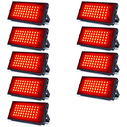 Image of MLD BL2232 30W Led Flood Light AC 230V Waterproof Brick Focus Floodlights for Indoor Outdoor Lights | Red | 30 Watt | Pack of 9