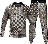 LEXAHO Herren Freizeitanzug Jogginganzug Männer Lange Trainingsanzug - Jumpsuit Sportanzug Fitness Training Freizeit Kapuzenjacke Hoodie Jogginghose (Sweatshirt 6,5XL)