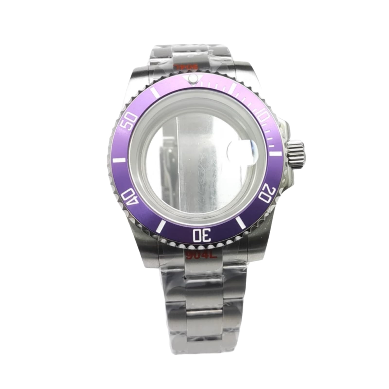 Set Cassa E Bracciale 40 mm Acciaio 904L Subacqueo GMT Stile Yacht Vetro Zaffiro Lente Datario Compatibile Con Movimento NH36 per Rolex Submariner/GMT-Master/Yacht-Master - 22