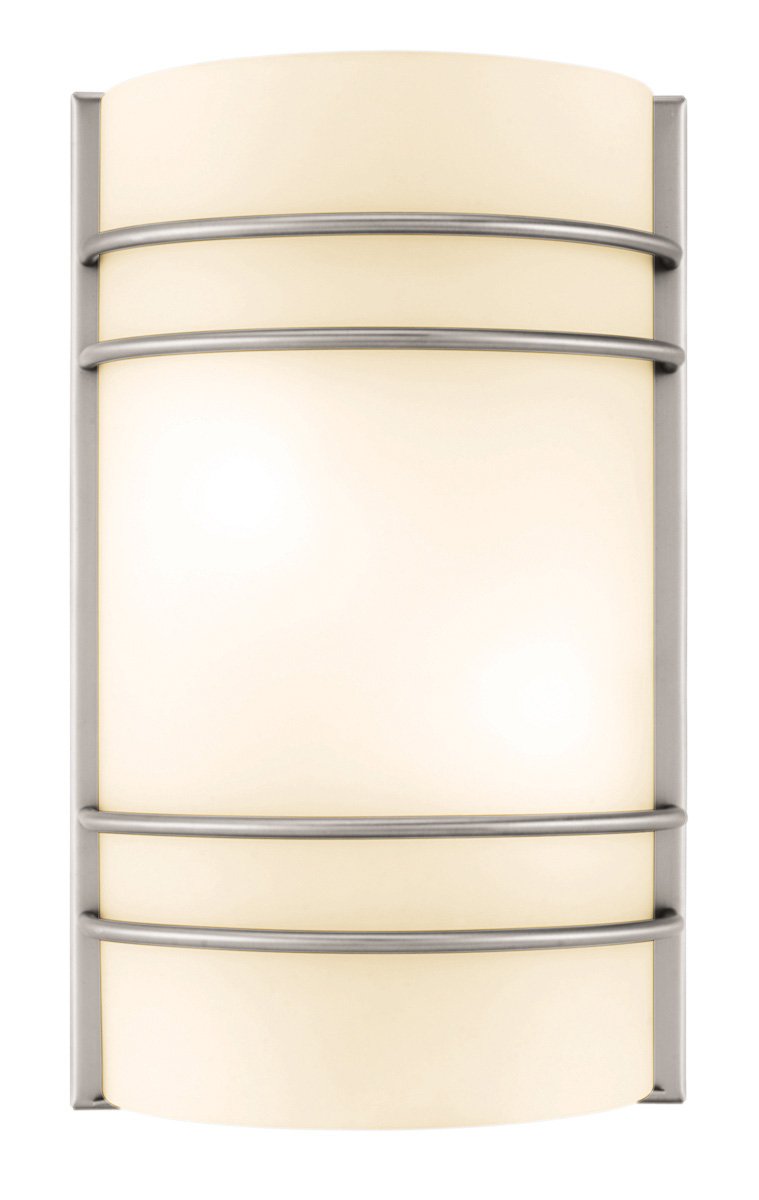 Access Lighting Access 20416-BS/OPL Contemporary Modern Two Light Wall Fixture from Artemis Collection in Pewter, Nickel, Silver Finish, 7.50 inches, Brushed Steel