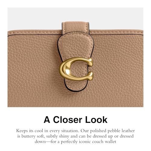 Coach Women's Polished Pebble Leather Tabby Medium Wallet, Taupe, One Size4