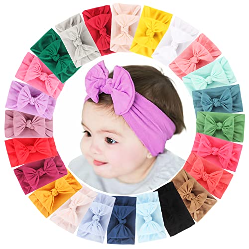 Lot De 2 Bandeaux Bébé Dentelle Blanche - Tour De Tête 38-50 Cm - Doux Et Confortable 0-3 Ans