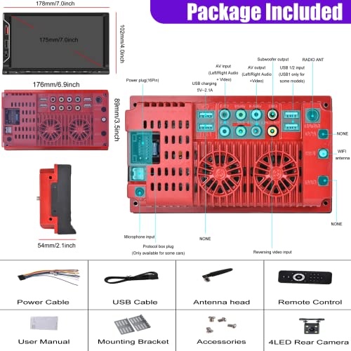 Sixwin Double Din Car Stereo With Wireless Carplay Android Auto 7 Inch Touch Screen Car Radio With Bluetooth Multimedia Player With Backup Camera Car Mp5 Player Fm Mirror Link Steering Wheel Control #TOP6