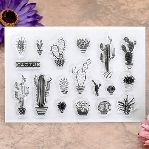 Kwan Crafts 4 Sheets Different Style Dandelion Cactus Flowers Clear Stamps For Card Making Decoration And Diy Scrapbooking #TOP4