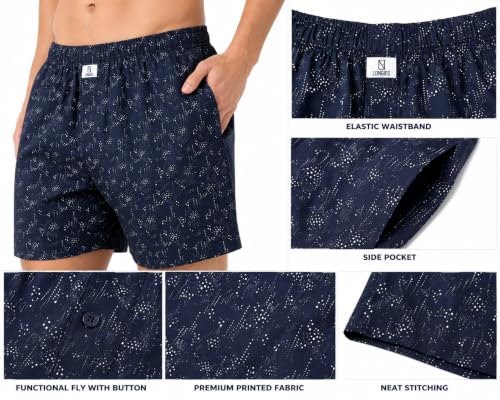 Image of Longies Men's Cotton Printed Regular Boxer Shorts