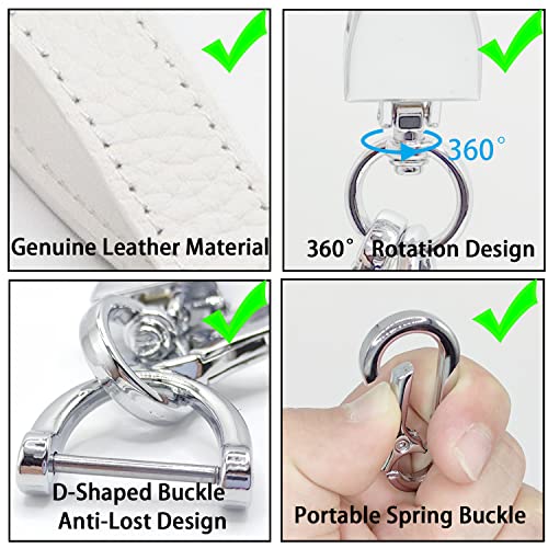 Image of Genuine Leather Car Keychain, Universal Heavy Duty Key Fob Keychain, Car Keychains Holder for Women and Men