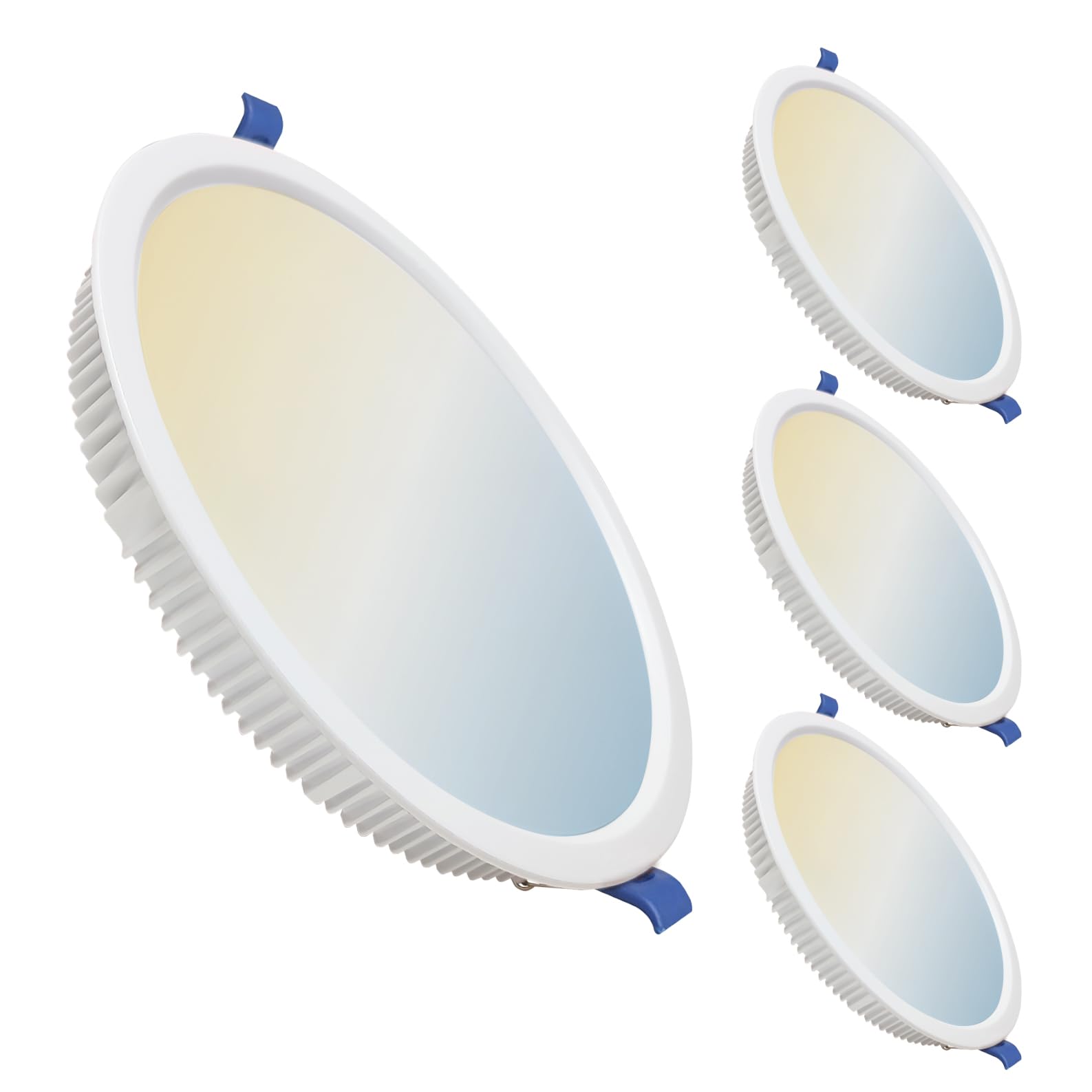 LED ATOMANT 4x Downlight LED Empotrable Corte 205mm 32W CCT 3000-6500K | Diametro 225mm, Con Selector de color CCT, 2800 Lumenes, Driver incluido