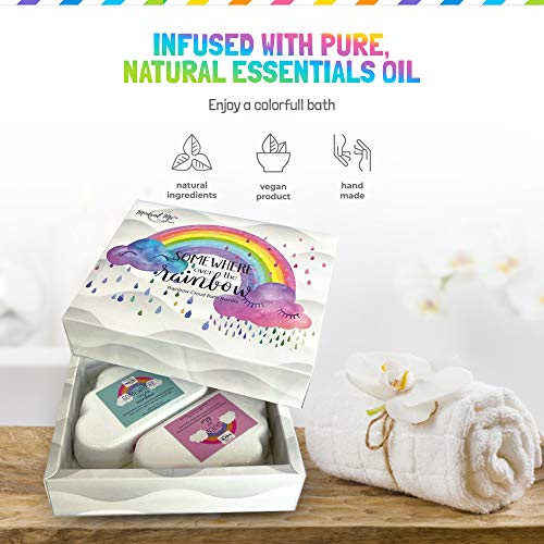 Rainbow Bath Bombs For Kids - All Natural Magic Rainbow Bathbombs With Organic Ingredients, Moisturizing, Vibrant Colors And Rich Bubbles, Cloud Bath Bombs For Girls And Boys, Mothers Day Gift For Mom #TOP6
