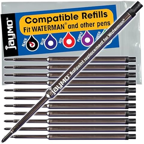 Jaymo Replacement Pen Refills for Waterman Cover